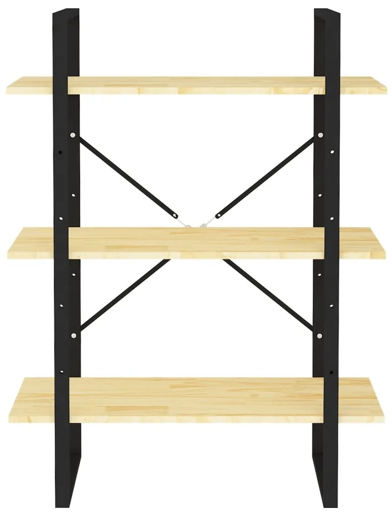 Estante com 3 prateleiras 80x30x105 cm pinho maciço castanho