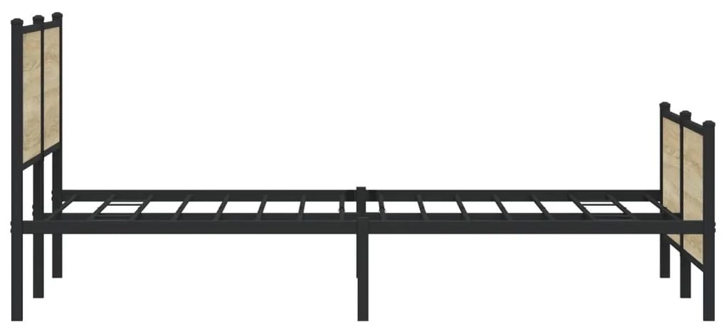Estrutura de cama sem colchão 183x213cm metal carvalho sonoma