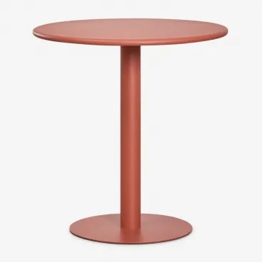 Mesa De Cozinha Redonda Ø70 Cm Em Ferro Mizzi Terracota - Sklum