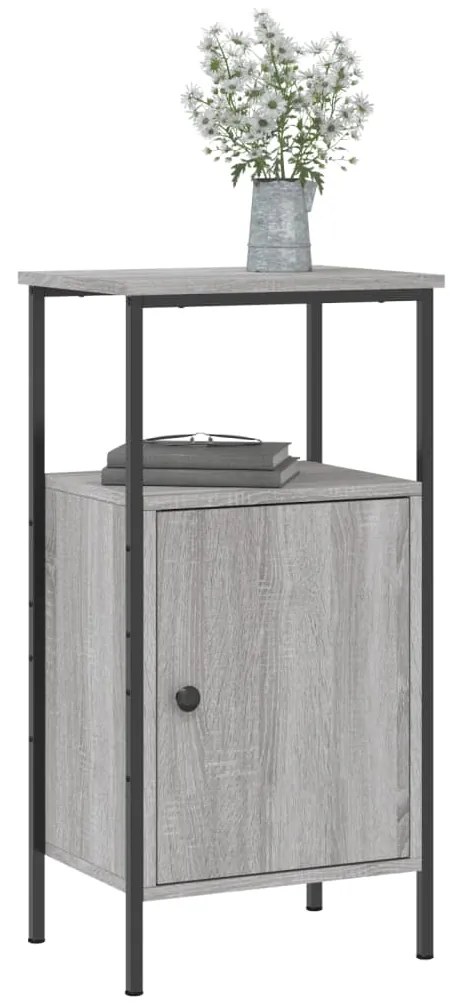 Mesas cabeceira 2 pcs 41x31x80cm deriv. madeira cinzento sonoma