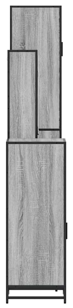 4 pcs Conjunto móveis casa de banho madeira proc. cinza sonoma