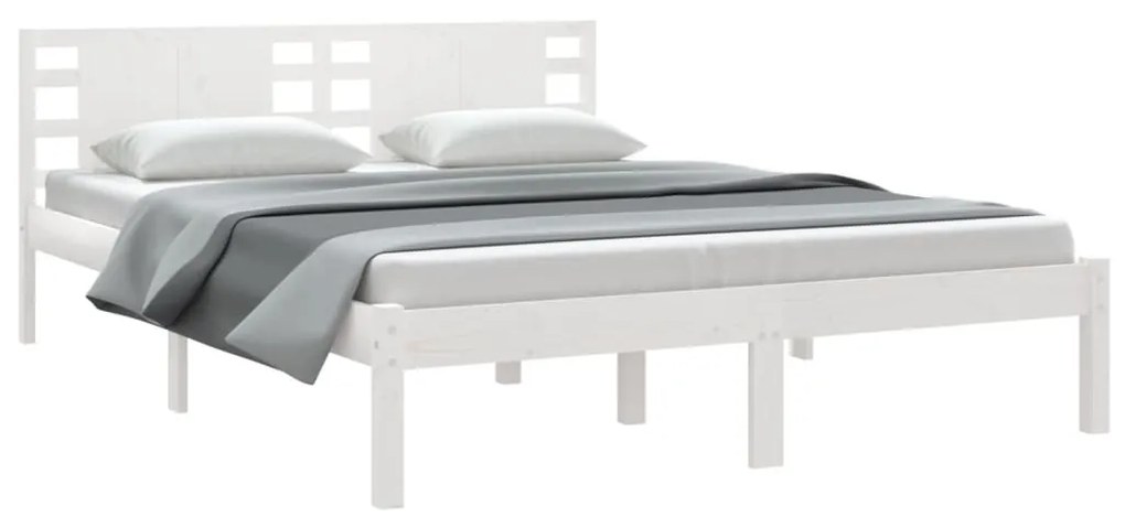 Estrutura de cama 120x200 cm pinho maciço branco