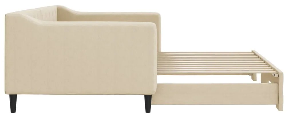 Sofá-cama com gavetão 90x200 cm tecido cor creme