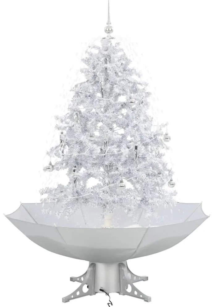 Árvore de Natal c/ neve base formato guarda-chuva 140 cm branco