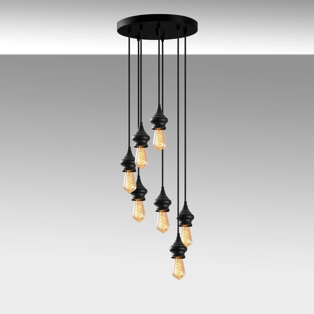 Candeeiro Chandelier Alaaddin – Preto – 44 x 44 cm