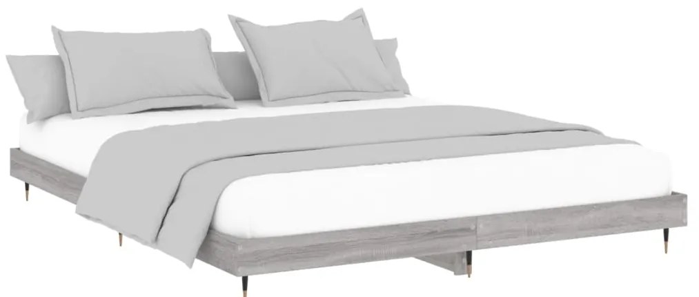 Estrutura de cama sem colchão 160x200 cm sonoma cinzento