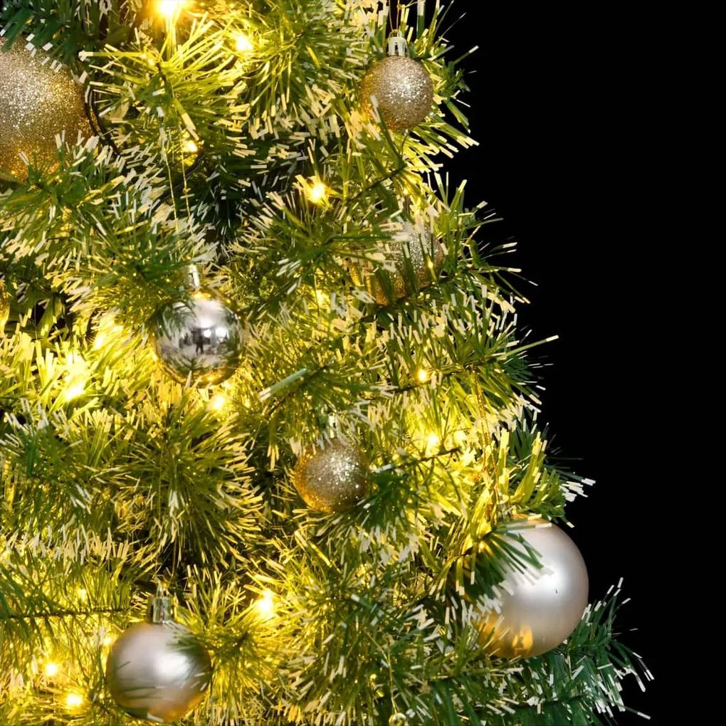 Árvore de Natal artificial c/ 150 LEDs conj. bolas e neve 120cm