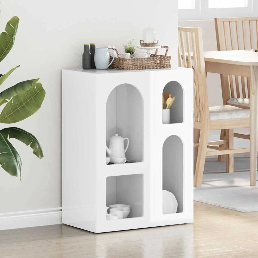 vidaXL Buffet Branco Brilhante 59 x 35 x 80.5 cm Madeira processada