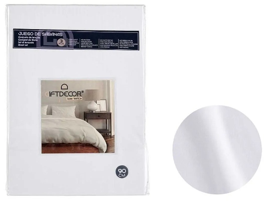 Conjunto de Lençóis Cama de 90 Branco (3 Peças)