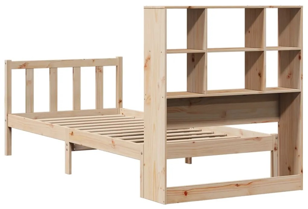 Cama com estante sem colchão 90x200 cm pinho maciço