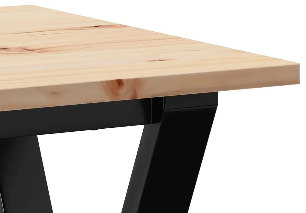Mesa de jantar estrutura em Y 50x50x75 cm pinho e aço