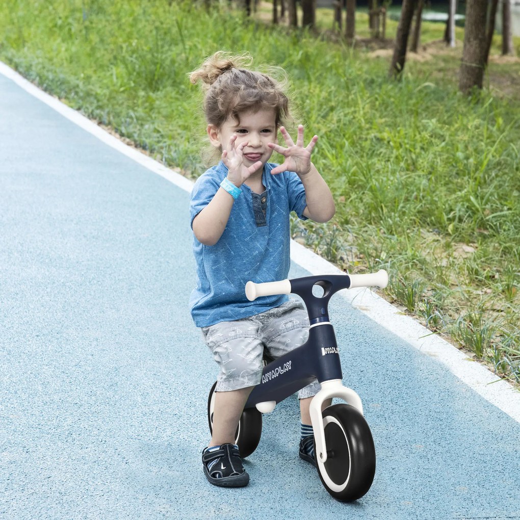 Bicicleta sem Pedais para Crianças Bicicleta de Equilíbrio com Assento Ajustável em Altura 67,5x32x44 cm Azul