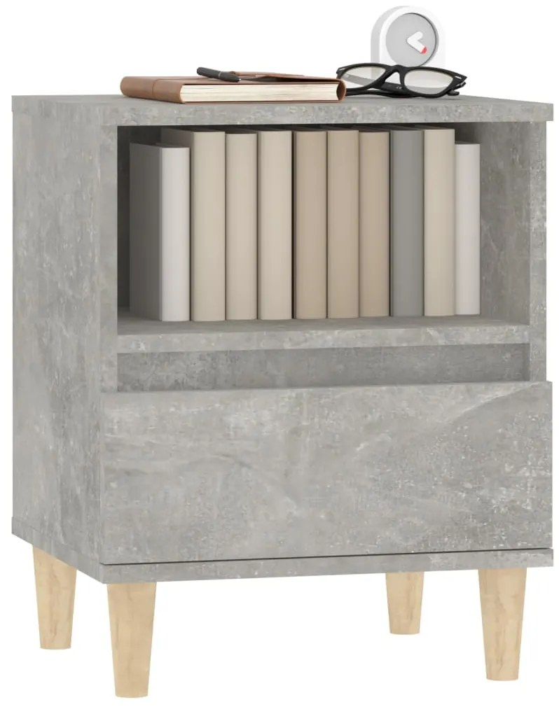 Mesas de cabeceira 2 pcs 40x35x50 cm cinzento cimento