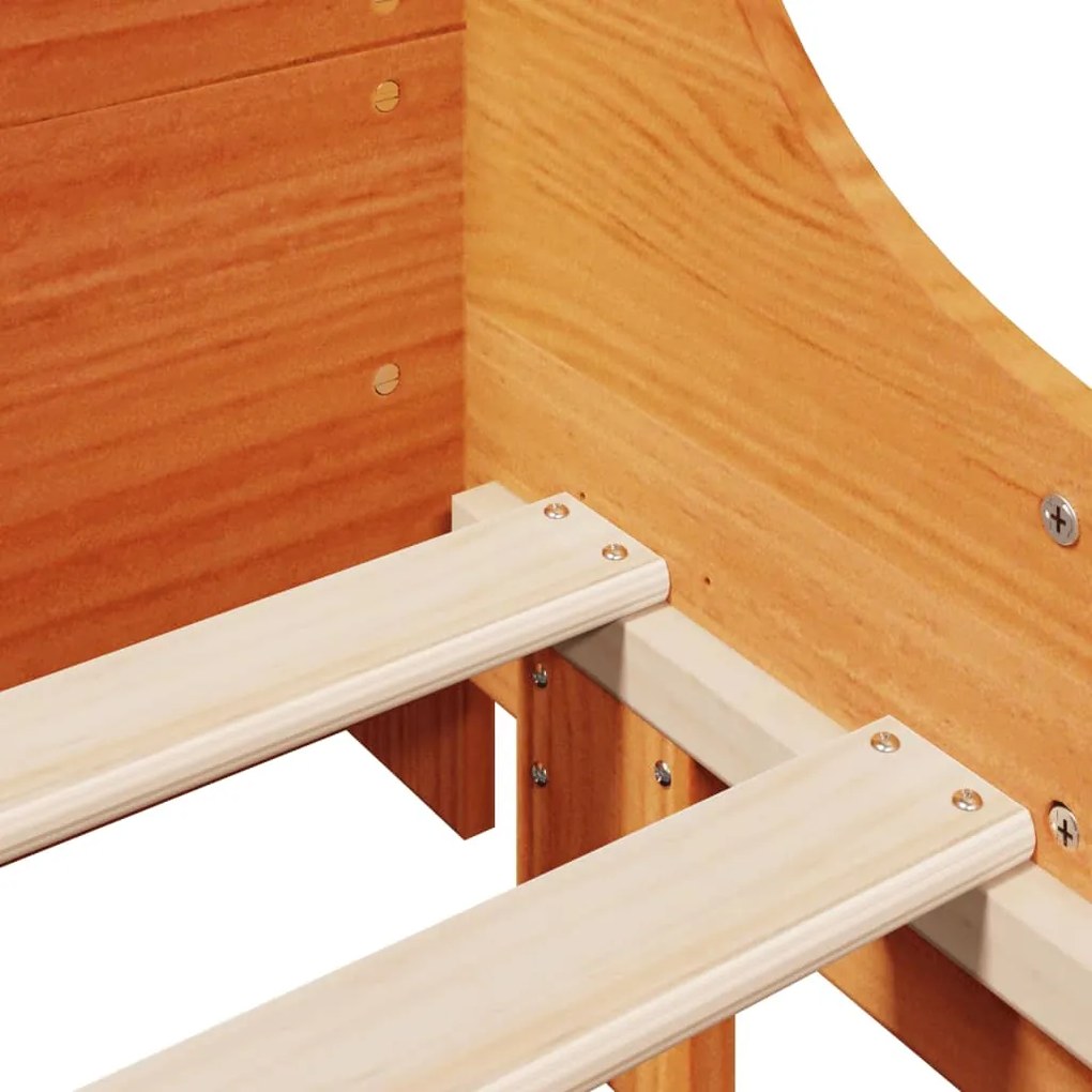 Cama sem colchão 90x200 cm pinho maciço castanho-mel