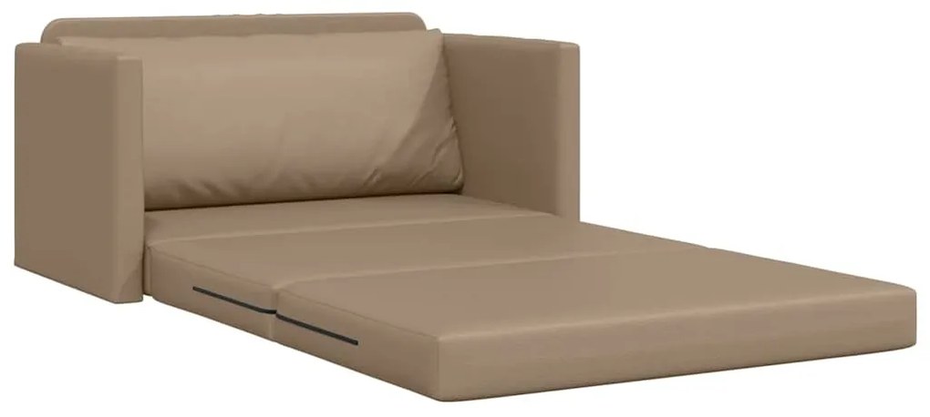 Sofá Cama 2 em 1 Cappuccino 124x71x78 cm Couro Sintético