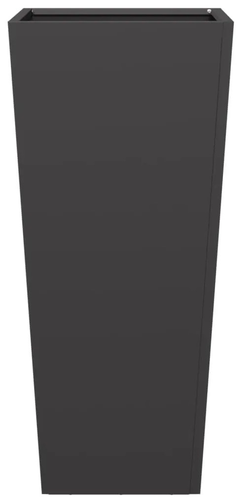 Vaso/floreira de jardim 2 pcs 35x35x75 cm aço preto