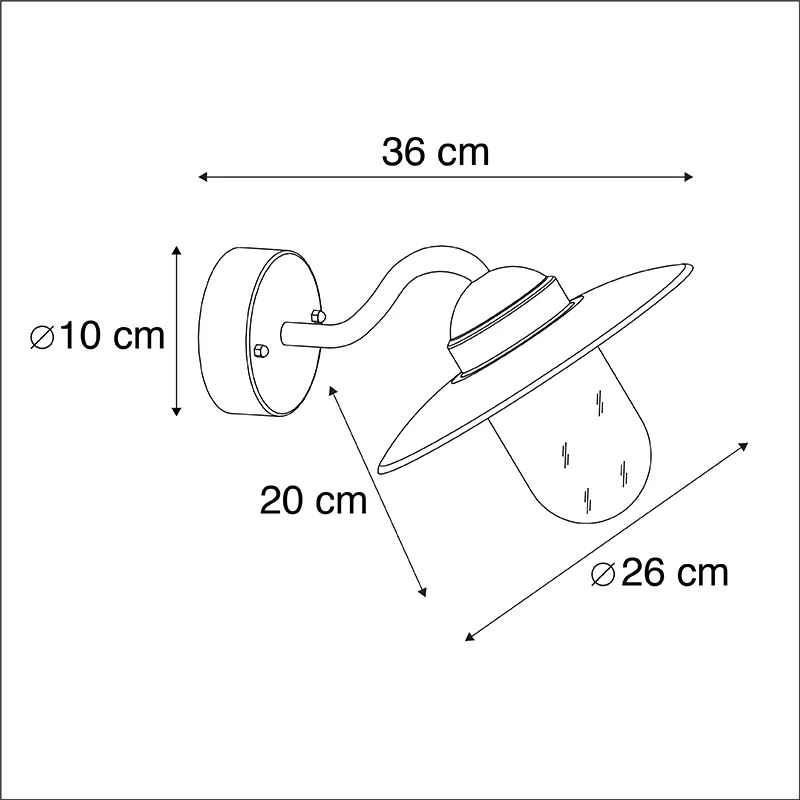 Candeeiro de parede country preto - Munique Industrial