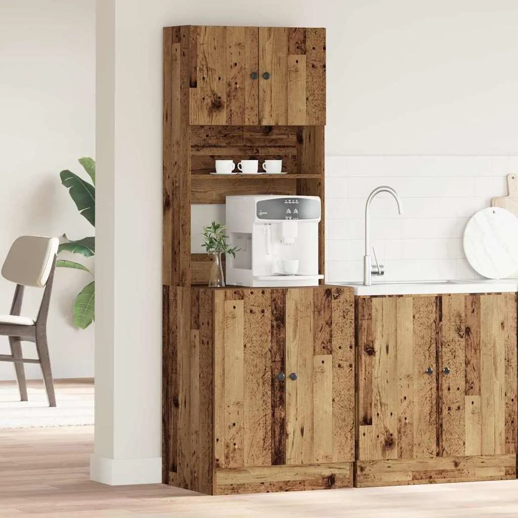 vidaXL Armário de Cozinha com porta Madeira antiga 60 x 50 x 180 cm