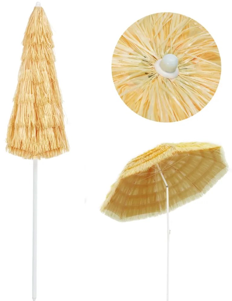 Guarda-sol de praia Natural 240 cm estilo havaiano