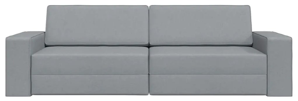 Sofá Cama de Chão 2 em 1 Cinza Claro 245x150x60.5 cm Tecido