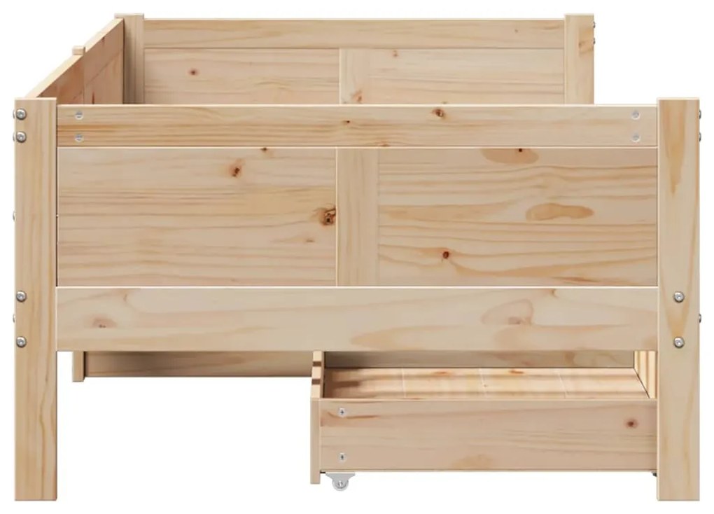 Sofá-cama com gavetas 80x200 cm madeira de pinho maciça