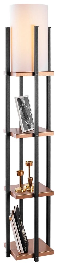 Candeeiro de Pé 7113 – Preto e Cobre – 25 x 25 x 130 cm