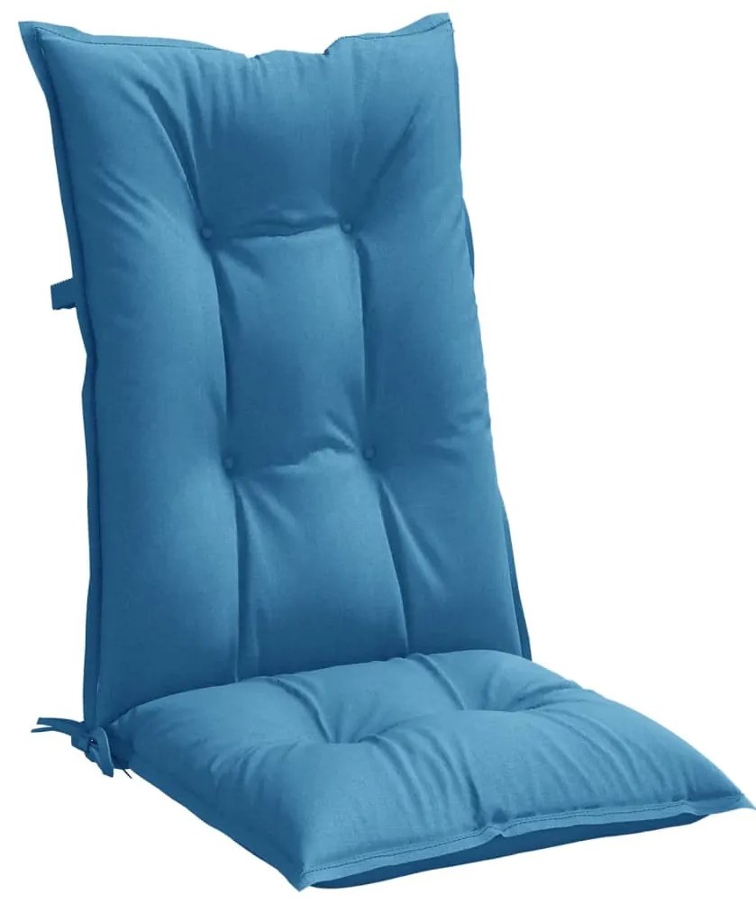 Almofadões para cadeiras altas 6 pcs mesclado tecido azul