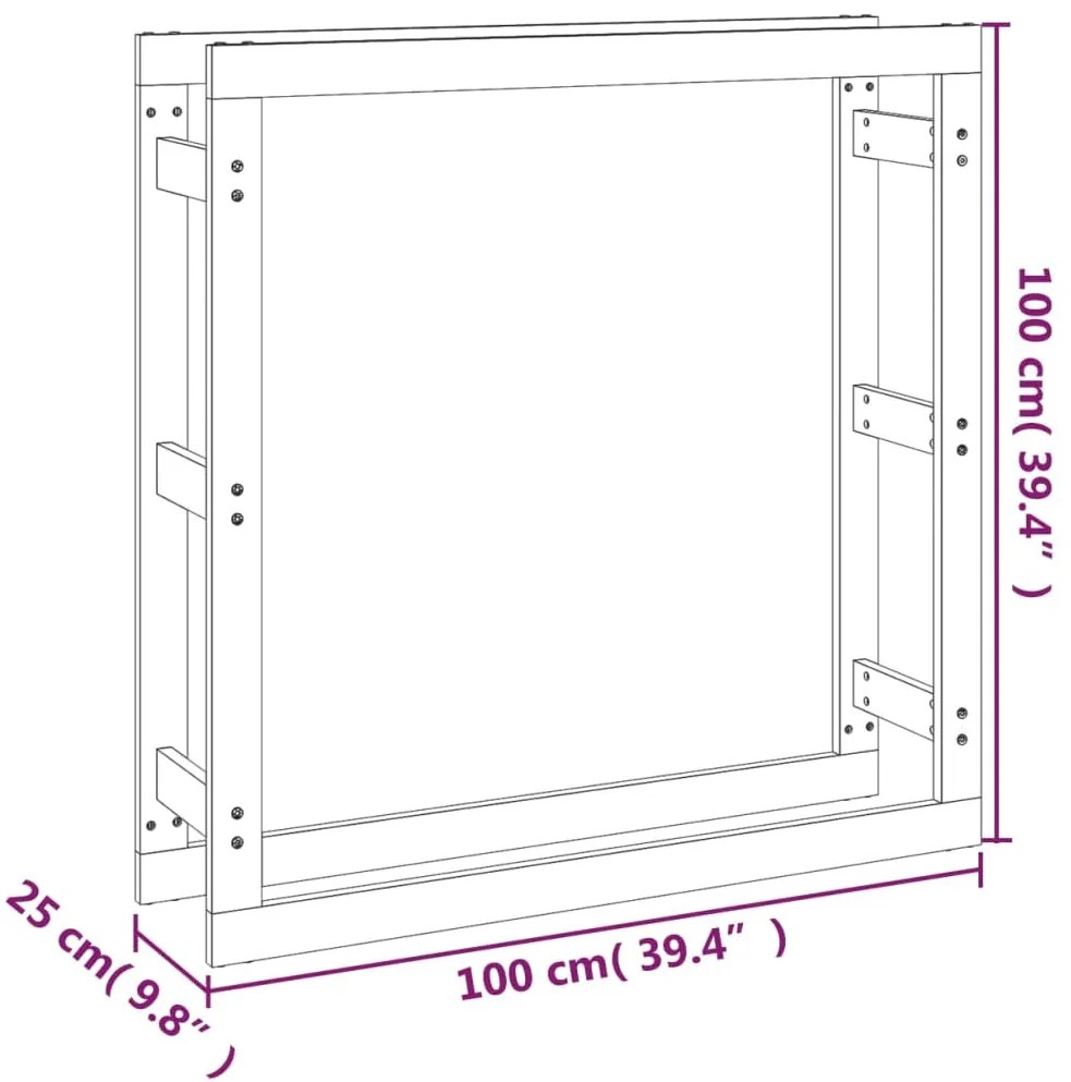 Suporte para lenha 100x25x100 cm pinho maciço castanho mel