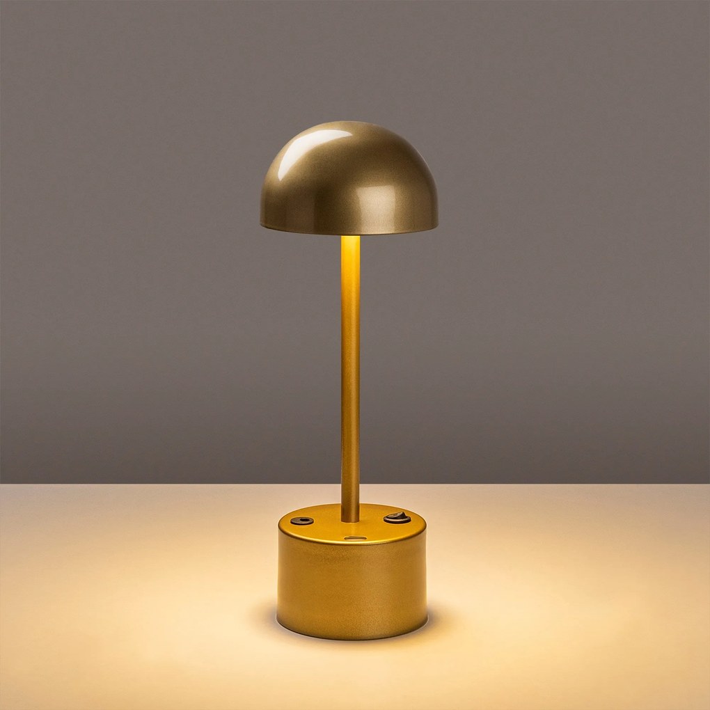 Candeeiro de Mesa Sept – Dourado – Diâmetro 10 cm Altura 29 cm