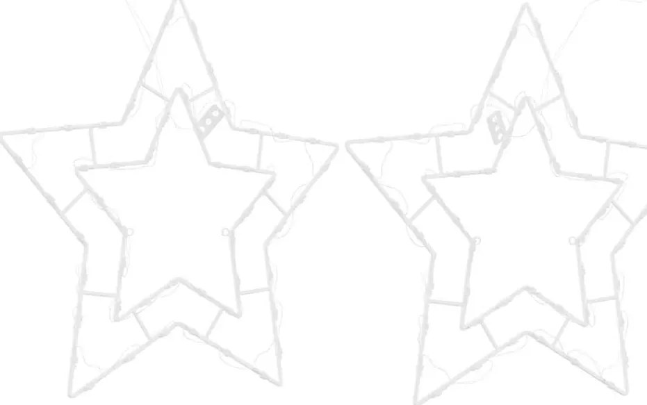 Luzes de Natal Silhueta da estrela 2 pcs 50 LEDs branco quente