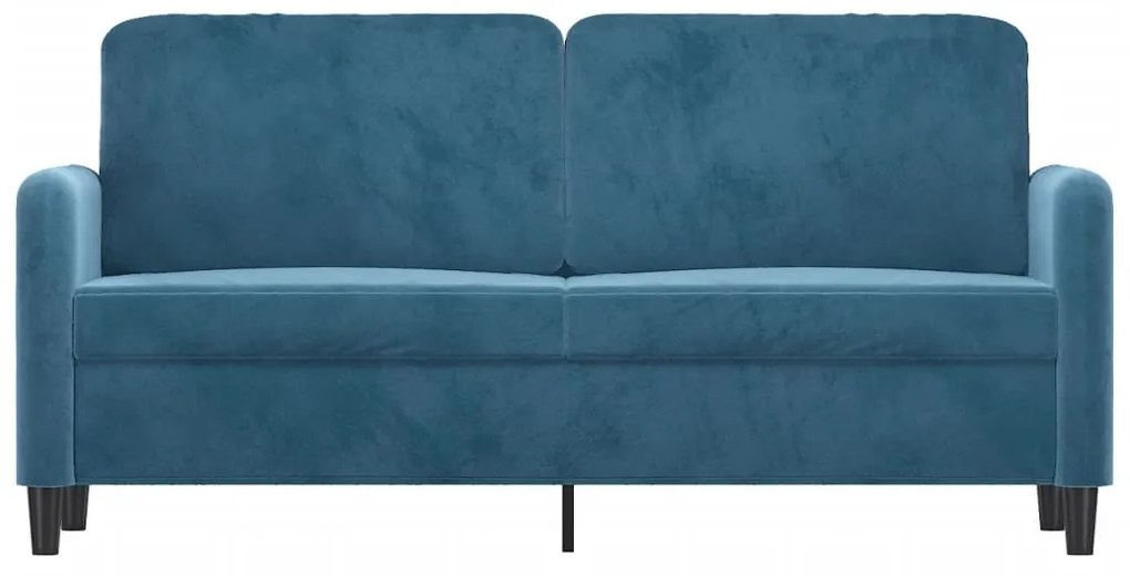 Sofá de 2 lugares veludo 140 cm azul