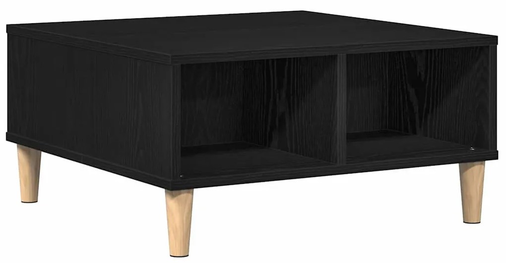 Mesa de Café vidaXL Preta de Carvalho 60x60x30 cm Madeira de Engenhari