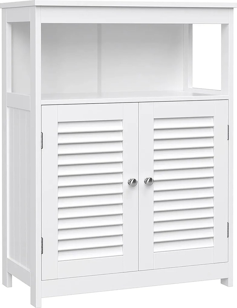 Armário de casa de banho com compartimento aberto 60 x 80 x 30 cm Branco