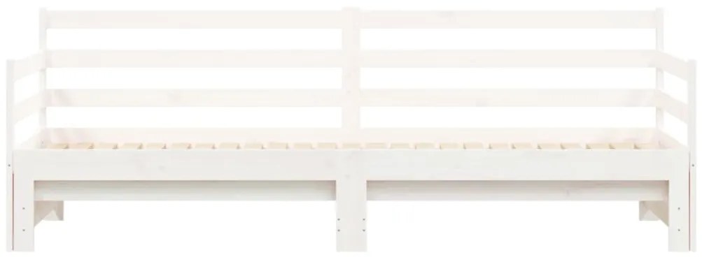 Sofá-cama com gavetão 90x190 cm madeira de pinho maciça branco