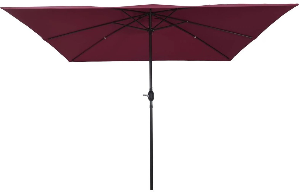 Parasol de Jardim Quadrado vidaXL 295x245 cm Vermelho Bordeaux