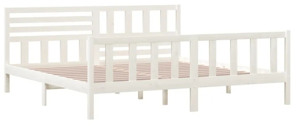 Estrutura de cama 200x200 cm madeira maciça branco