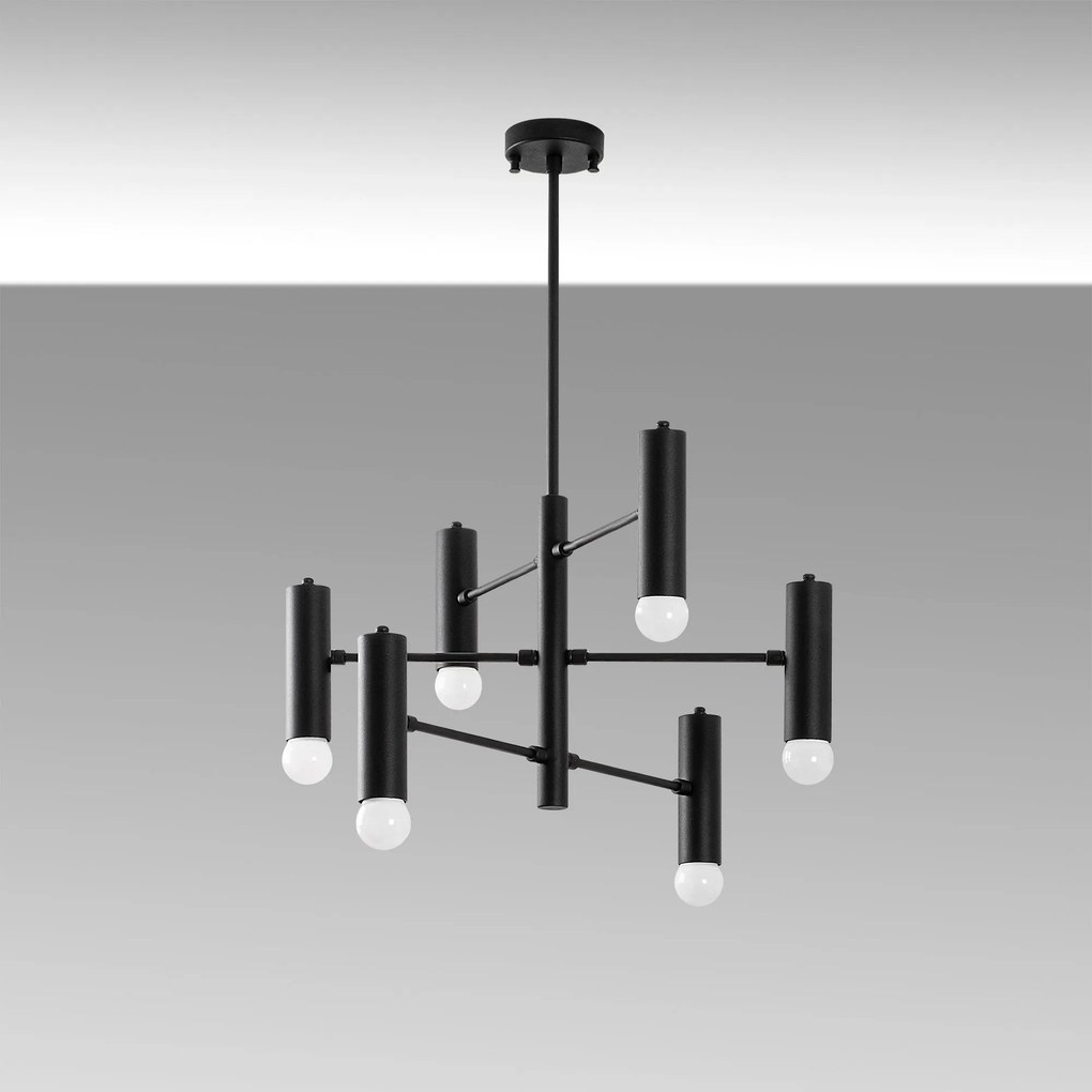 Lustre Gharib – Preto e Branco – 55 x 55 x 73 cm