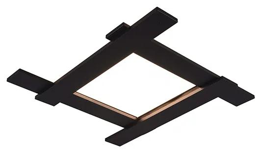 Moderno candeeiro de tecto preto com LED de 3 níveis regulável 4 luzes - Lisa Design