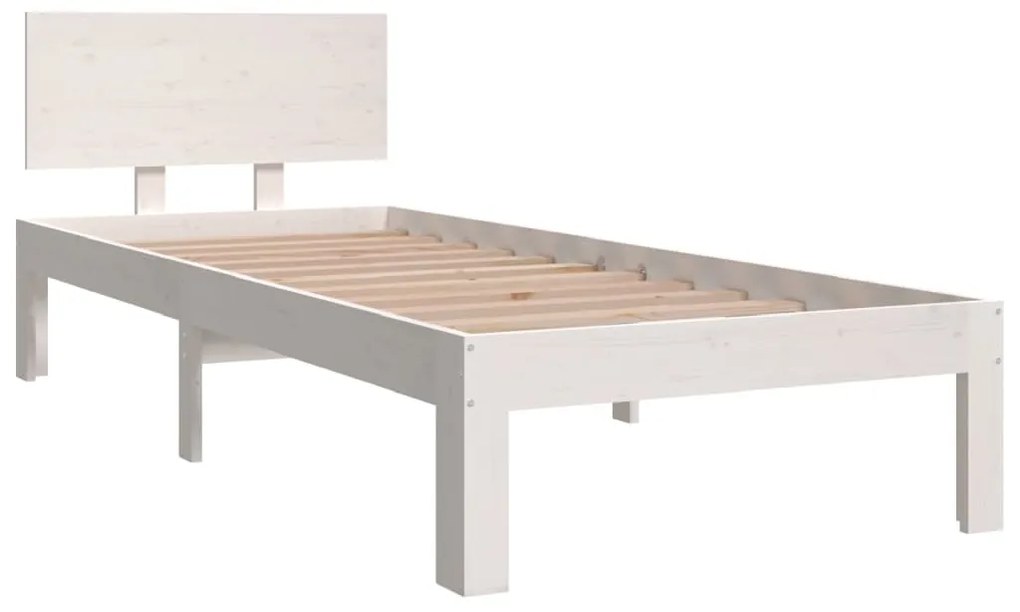 Estrutura cama pequena solteiro 75x190 cm madeira maciça branco