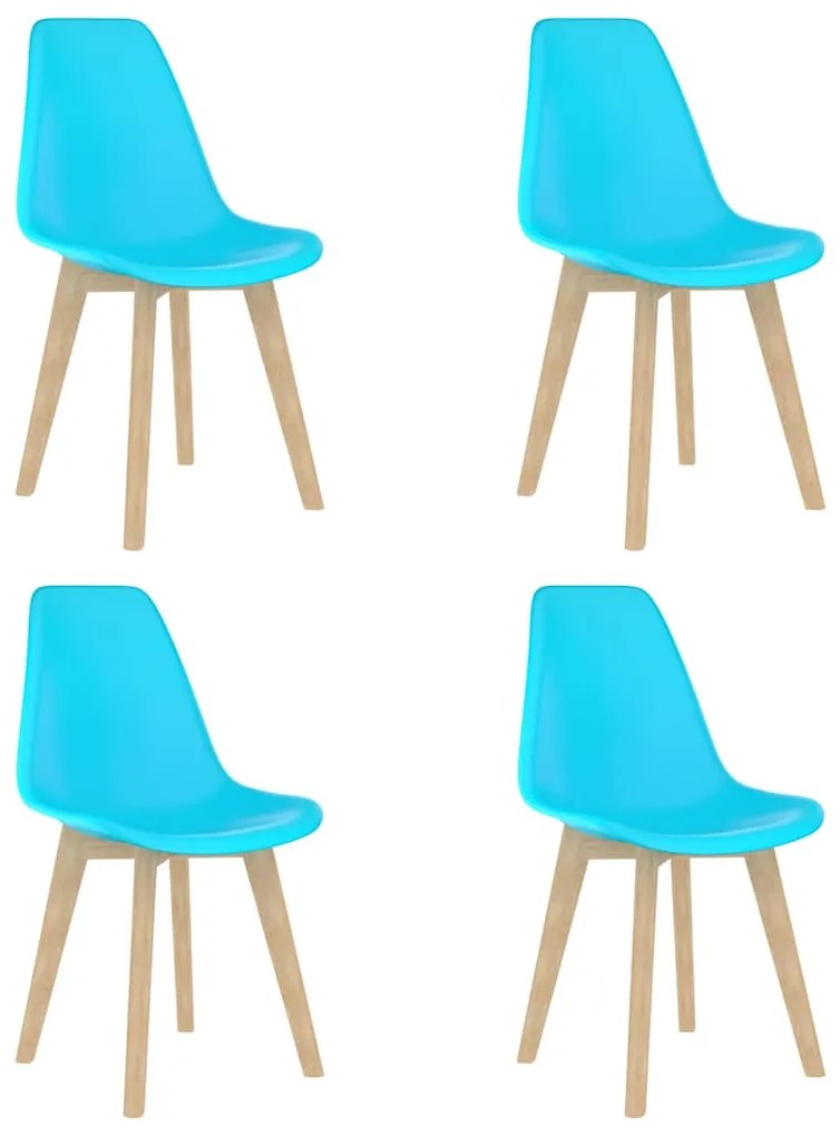 vidaXL Cadeiras de jantar 4 pcs plástico azul