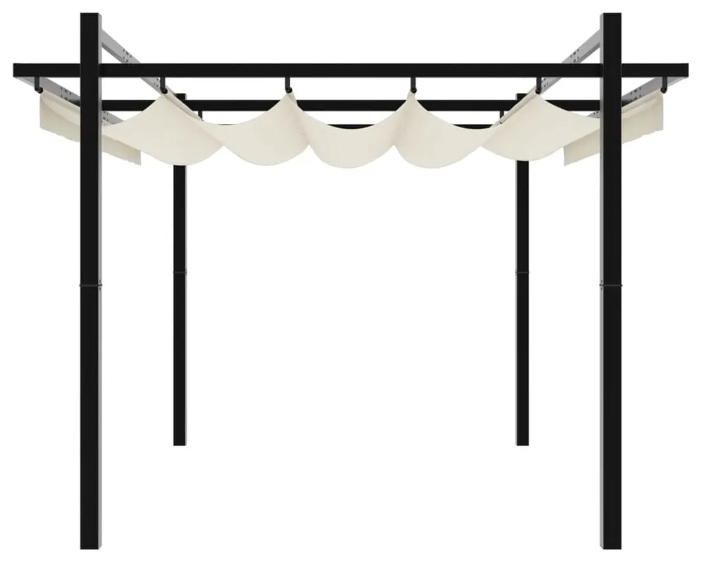 Gazebo de jardim com teto retrátil 3x3 m alumínio creme