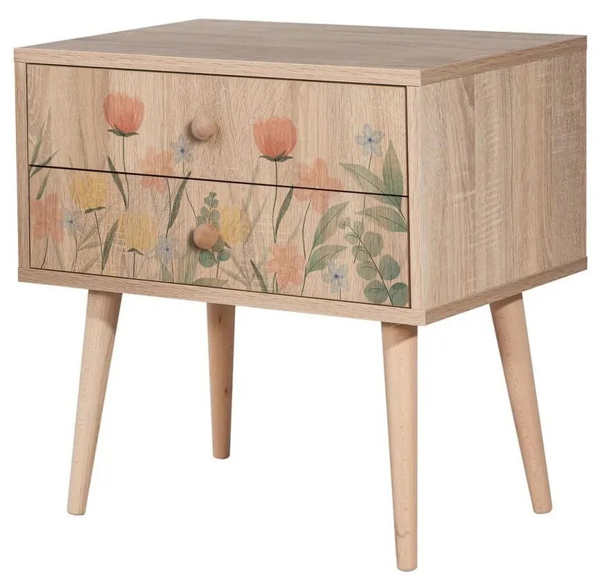 Mesa de Cabeceira City Two – Multicolor – 60x61x40 cm