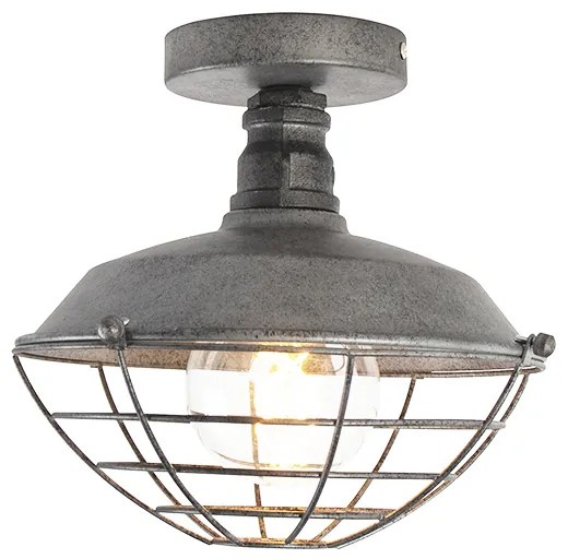 Luminária de teto industrial prata antiga 25,5 cm - Course