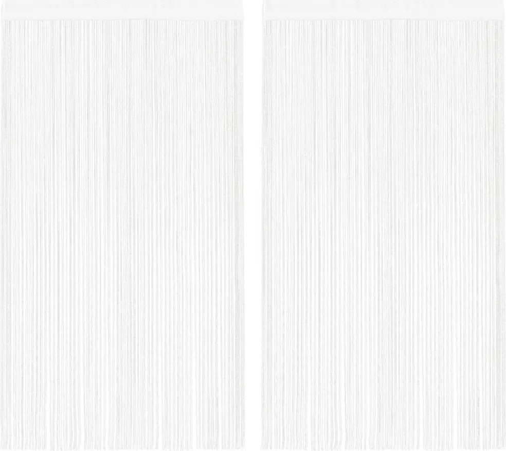 vidaXL Cortinas de fios 2 pcs 140x250 cm branco
