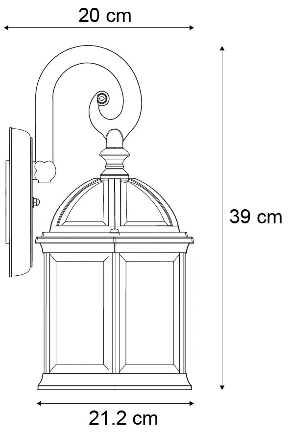 Candeeiro de Parede Exterior Clássico Ouro Antigo IP44 - Glasgow Clássico / Antigo