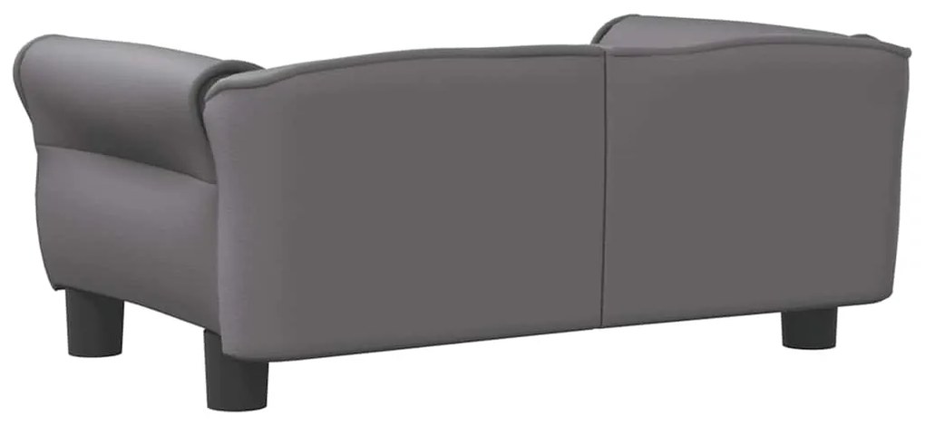 Cama para cães 70x45x30 cm couro artificial cinzento