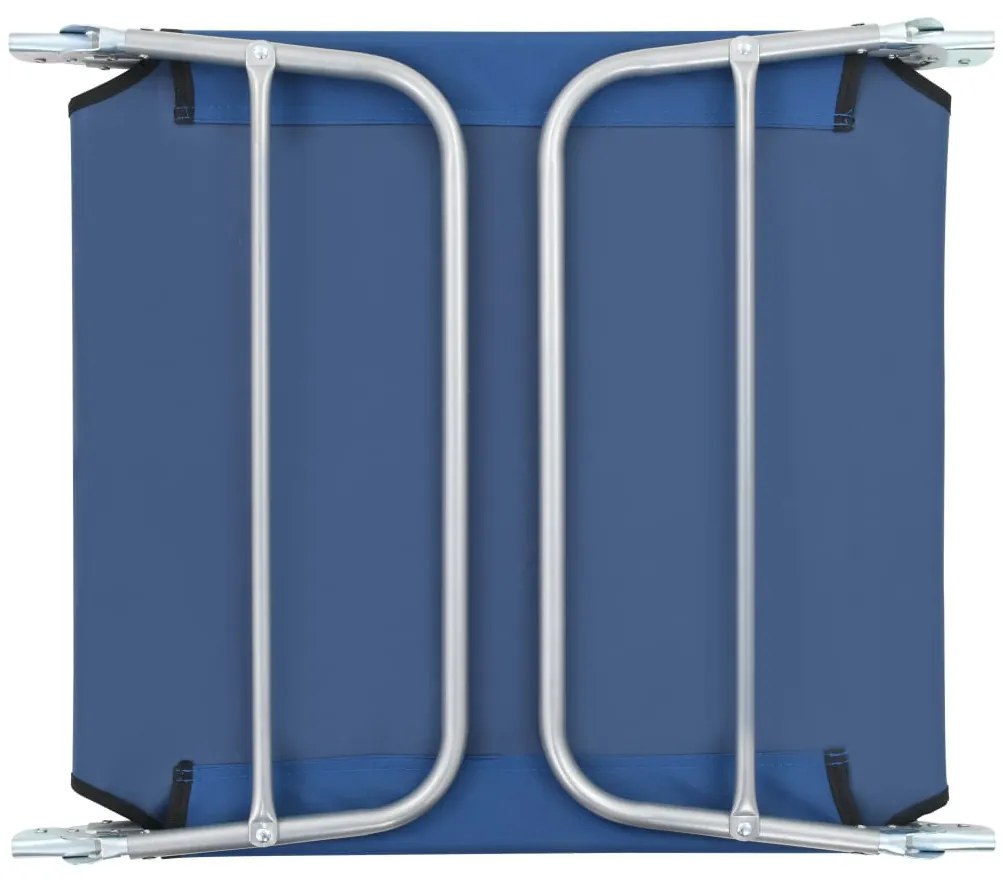 Espreguiçadeiras dobráveis 2 pcs aço e tecido azul