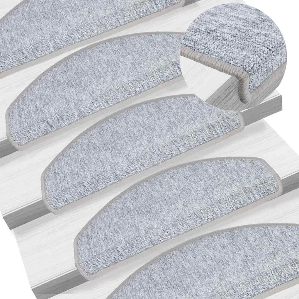 Tapetes de escada 20 pcs 65x24x4 cm cinzento-claro