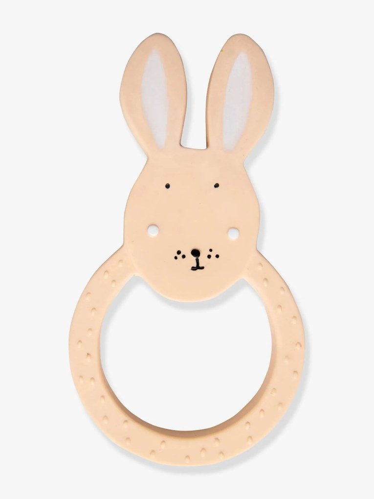 Natural rubber round teether - da TRIXIE rosa claro liso com motivo