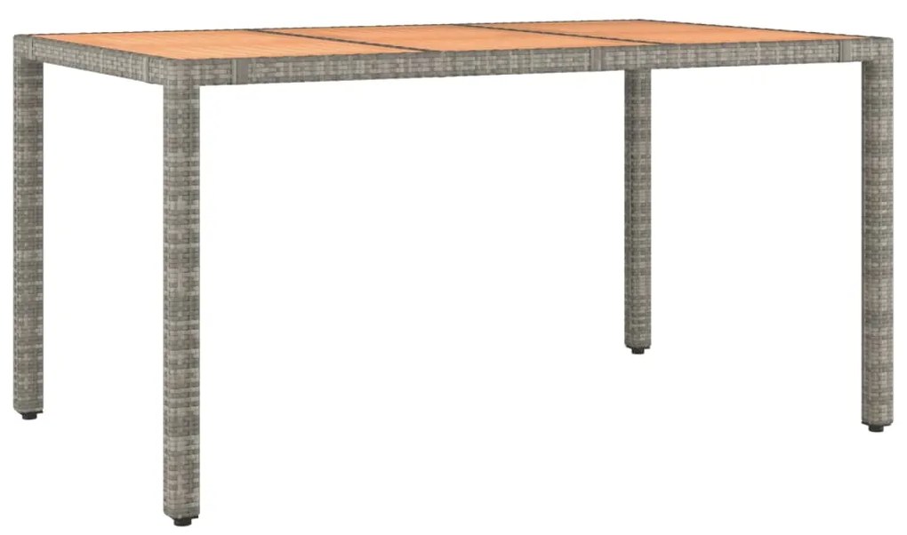 7 pcs conjunto de jantar p/ jardim c/ almofadões vime PE cinza